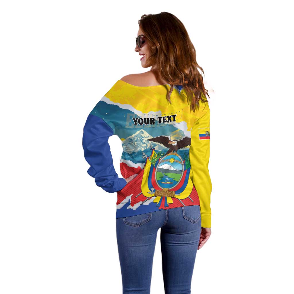 Personalized Ecuador Chimborazo Mountain Off Shoulder Sweater La Sultana de Los Andes