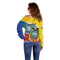 Personalized Ecuador Chimborazo Mountain Off Shoulder Sweater La Sultana de Los Andes