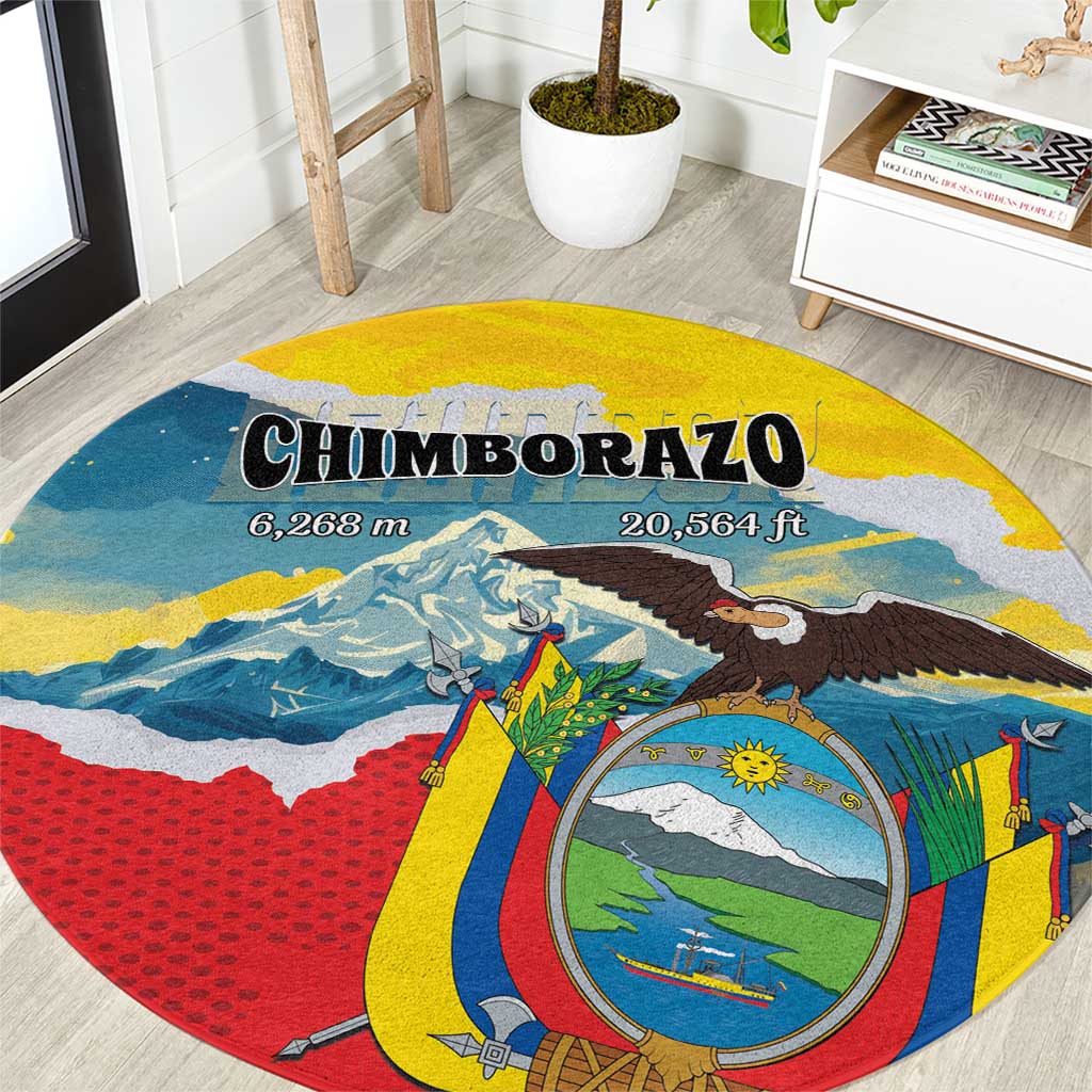 Ecuador Chimborazo Mountain Round Carpet La Sultana de Los Andes