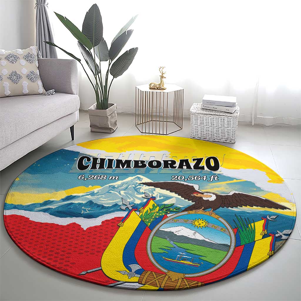 Ecuador Chimborazo Mountain Round Carpet La Sultana de Los Andes