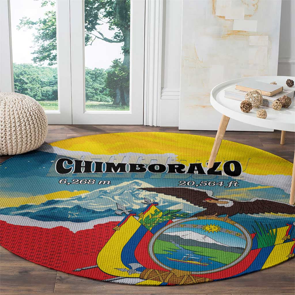 Ecuador Chimborazo Mountain Round Carpet La Sultana de Los Andes