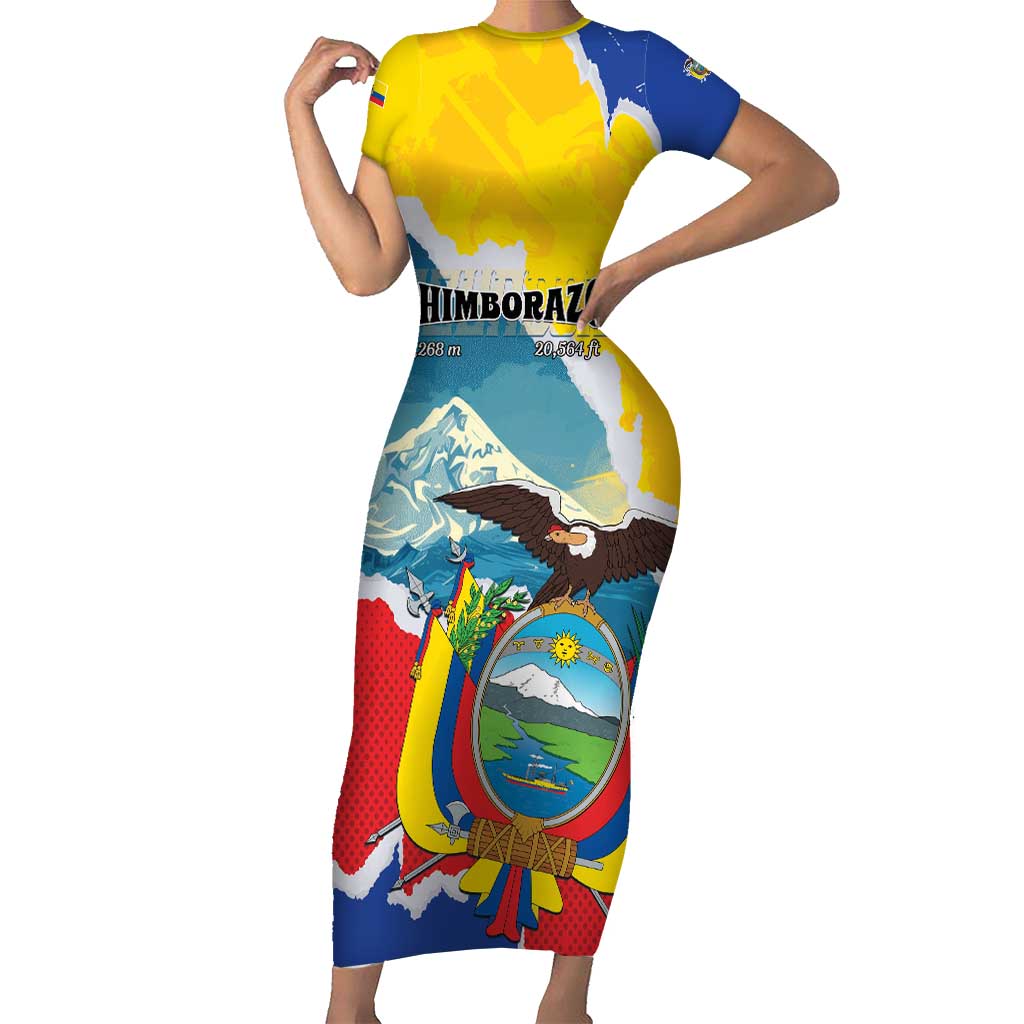Personalized Ecuador Chimborazo Mountain Short Sleeve Bodycon Dress La Sultana de Los Andes
