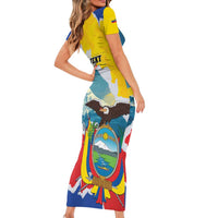 Personalized Ecuador Chimborazo Mountain Short Sleeve Bodycon Dress La Sultana de Los Andes