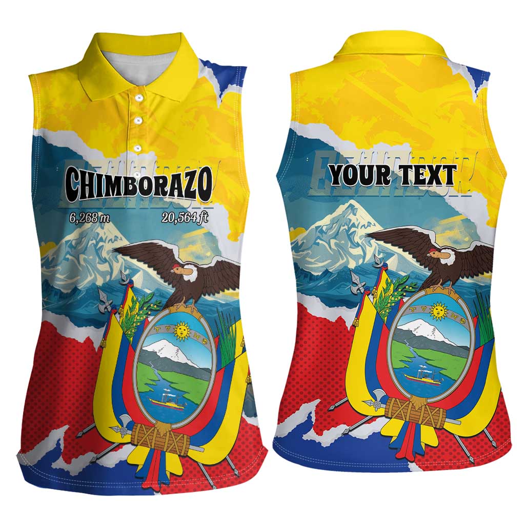 Personalized Ecuador Chimborazo Mountain Women Sleeveless Polo Shirt La Sultana de Los Andes