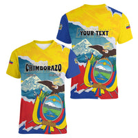 Personalized Ecuador Chimborazo Mountain Women V-Neck T-Shirt La Sultana de Los Andes
