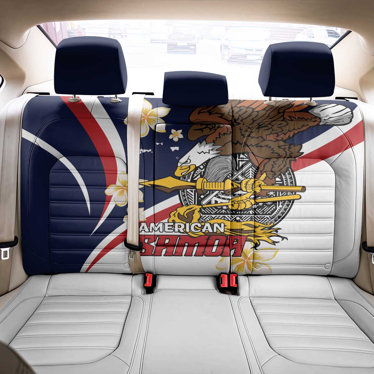 American Samoa Back Car Seat Cover Amerika Samoa Bald Eagle