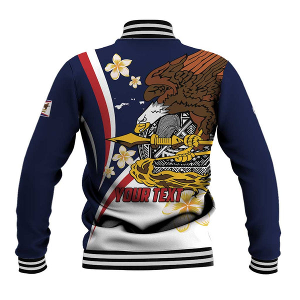 American Samoa Baseball Jacket Tribal Polynesia Flag Crack Style