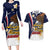 Personalized American Samoa Couples Matching Long Sleeve Bodycon Dress and Hawaiian Shirt Amerika Samoa Bald Eagle