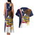 Personalized American Samoa Couples Matching Tank Maxi Dress and Hawaiian Shirt Amerika Samoa Bald Eagle