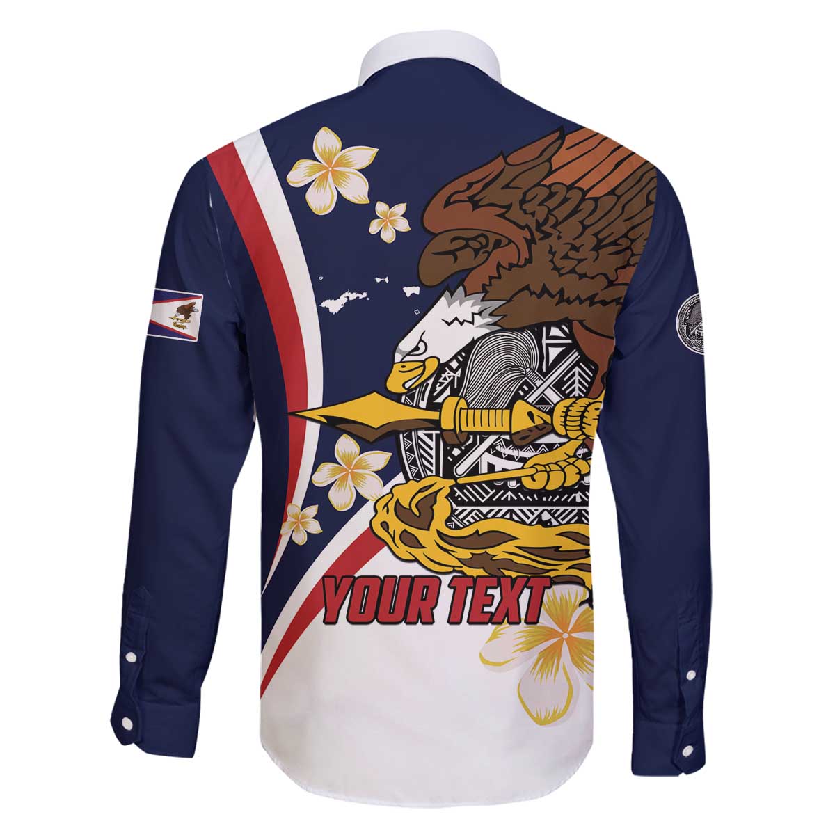 Personalized American Samoa Family Matching Off The Shoulder Long Sleeve Dress and Hawaiian Shirt Amerika Samoa Bald Eagle