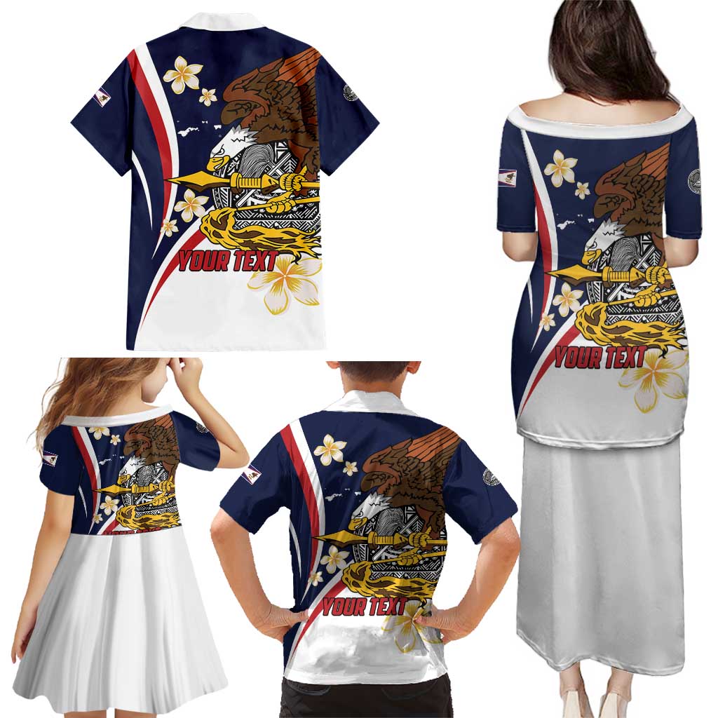 Personalized American Samoa Family Matching Puletasi and Hawaiian Shirt Amerika Samoa Bald Eagle