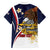 Personalized American Samoa Family Matching Short Sleeve Bodycon Dress and Hawaiian Shirt Amerika Samoa Bald Eagle