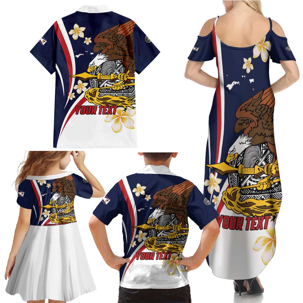 Personalized American Samoa Family Matching Summer Maxi Dress and Hawaiian Shirt Amerika Samoa Bald Eagle