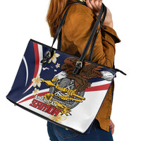 American Samoa Leather Tote Bag Amerika Samoa Bald Eagle