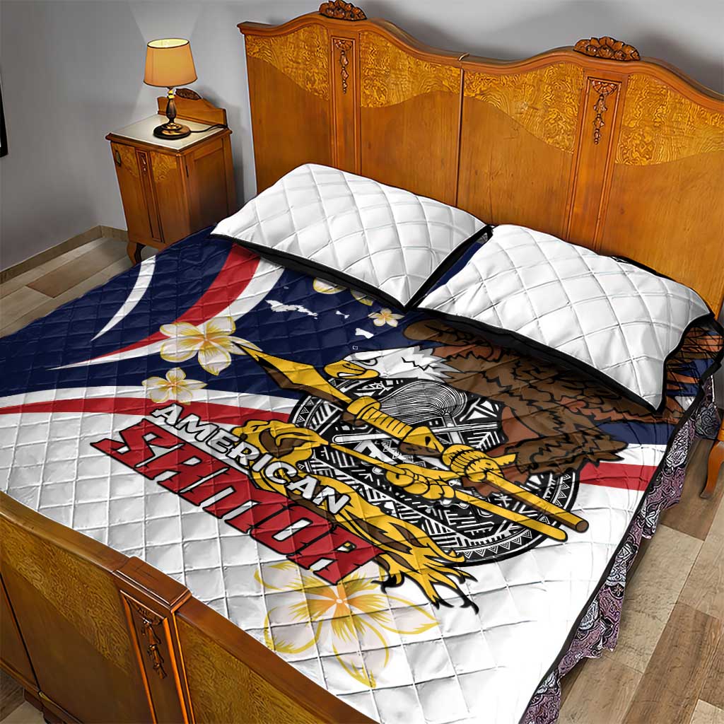 American Samoa Quilt Bed Set Amerika Samoa Bald Eagle