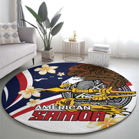 American Samoa Round Carpet Amerika Samoa Bald Eagle
