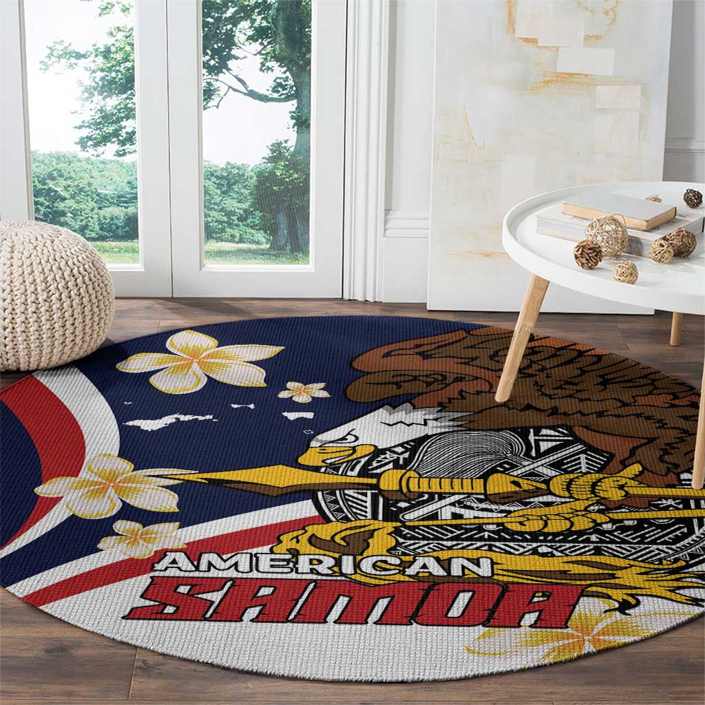 American Samoa Round Carpet Amerika Samoa Bald Eagle
