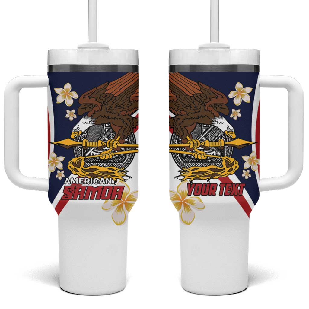 Personalized American Samoa Tumbler With Handle Amerika Samoa Bald Eagle