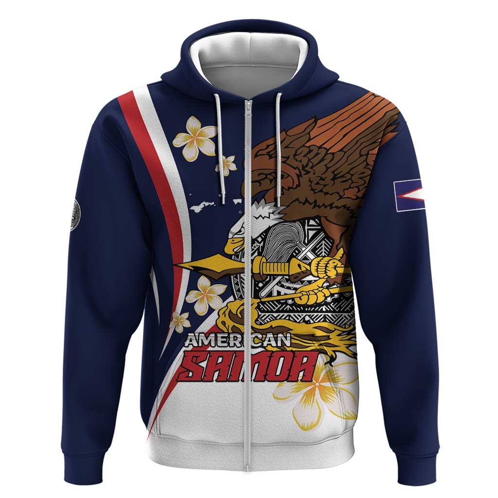 Personalized American Samoa Zip Hoodie Amerika Samoa Bald Eagle