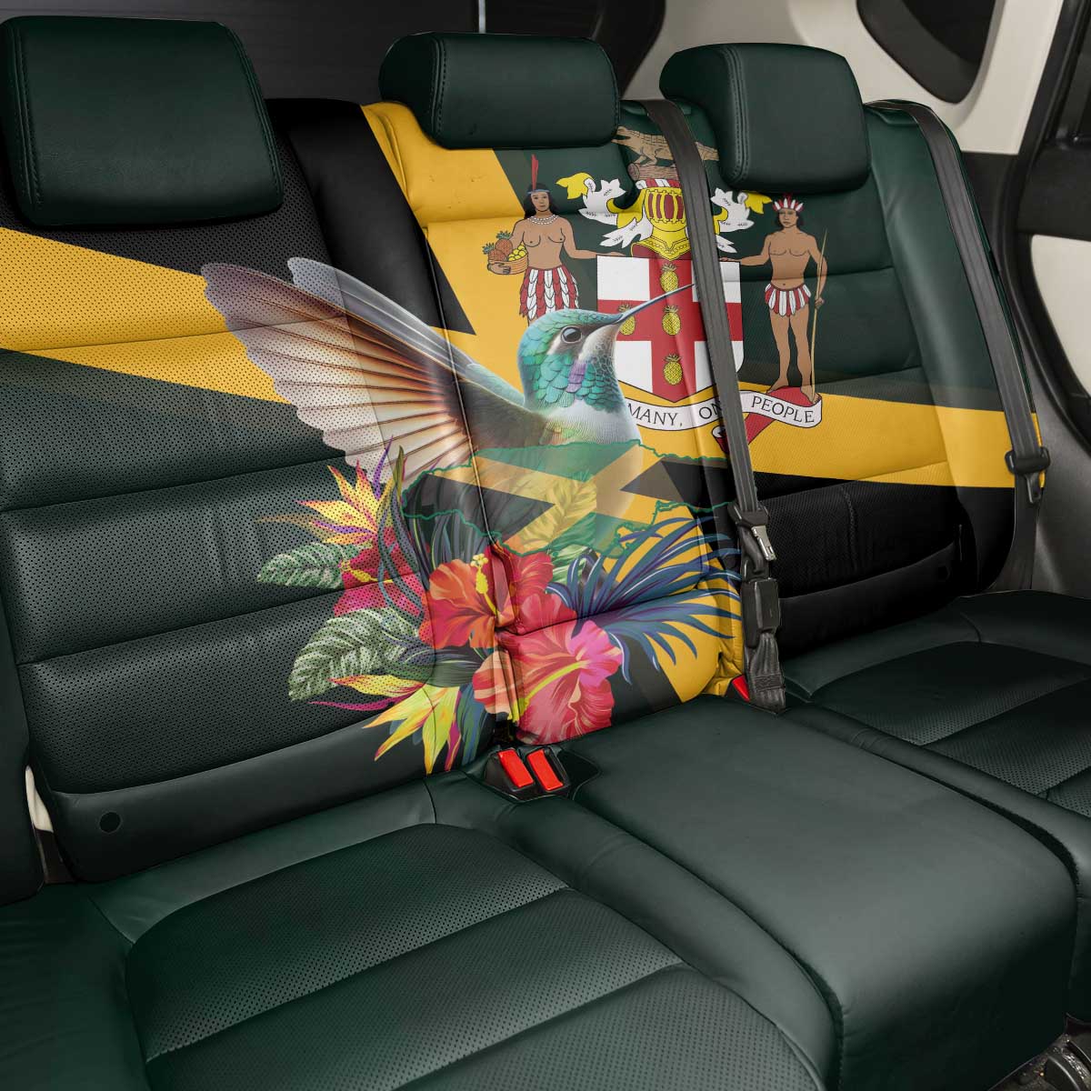 Jamaica Hummingbird Back Car Seat Cover Jumieka Tropical - Wonder Print Shop