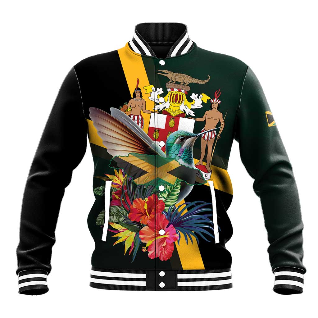 Jamaica Hummingbird Baseball Jacket Jumieka Tropical - Wonder Print Shop