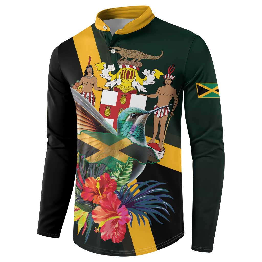 Jamaica Hummingbird Button Sweatshirt Jumieka Tropical - Wonder Print Shop