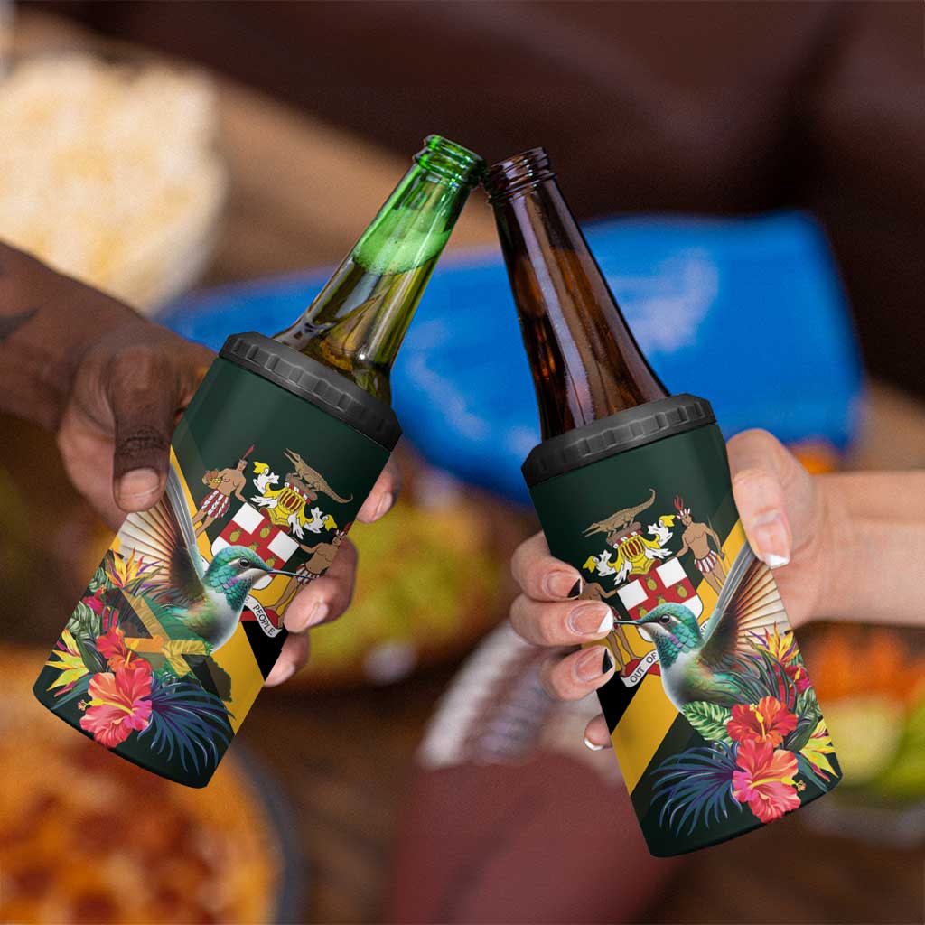 Jamaica Hummingbird 4 in 1 Can Cooler Tumbler Jumieka Tropical - Wonder Print Shop