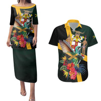 Jamaica Hummingbird Couples Matching Puletasi and Hawaiian Shirt Jumieka Tropical - Wonder Print Shop