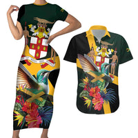 Jamaica Hummingbird Couples Matching Short Sleeve Bodycon Dress and Hawaiian Shirt Jumieka Tropical - Wonder Print Shop