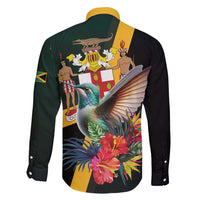 Jamaica Hummingbird Family Matching Long Sleeve Bodycon Dress and Hawaiian Shirt Jumieka Tropical - Wonder Print Shop