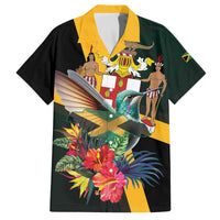 Jamaica Hummingbird Family Matching Off The Shoulder Long Sleeve Dress and Hawaiian Shirt Jumieka Tropical - Wonder Print Shop