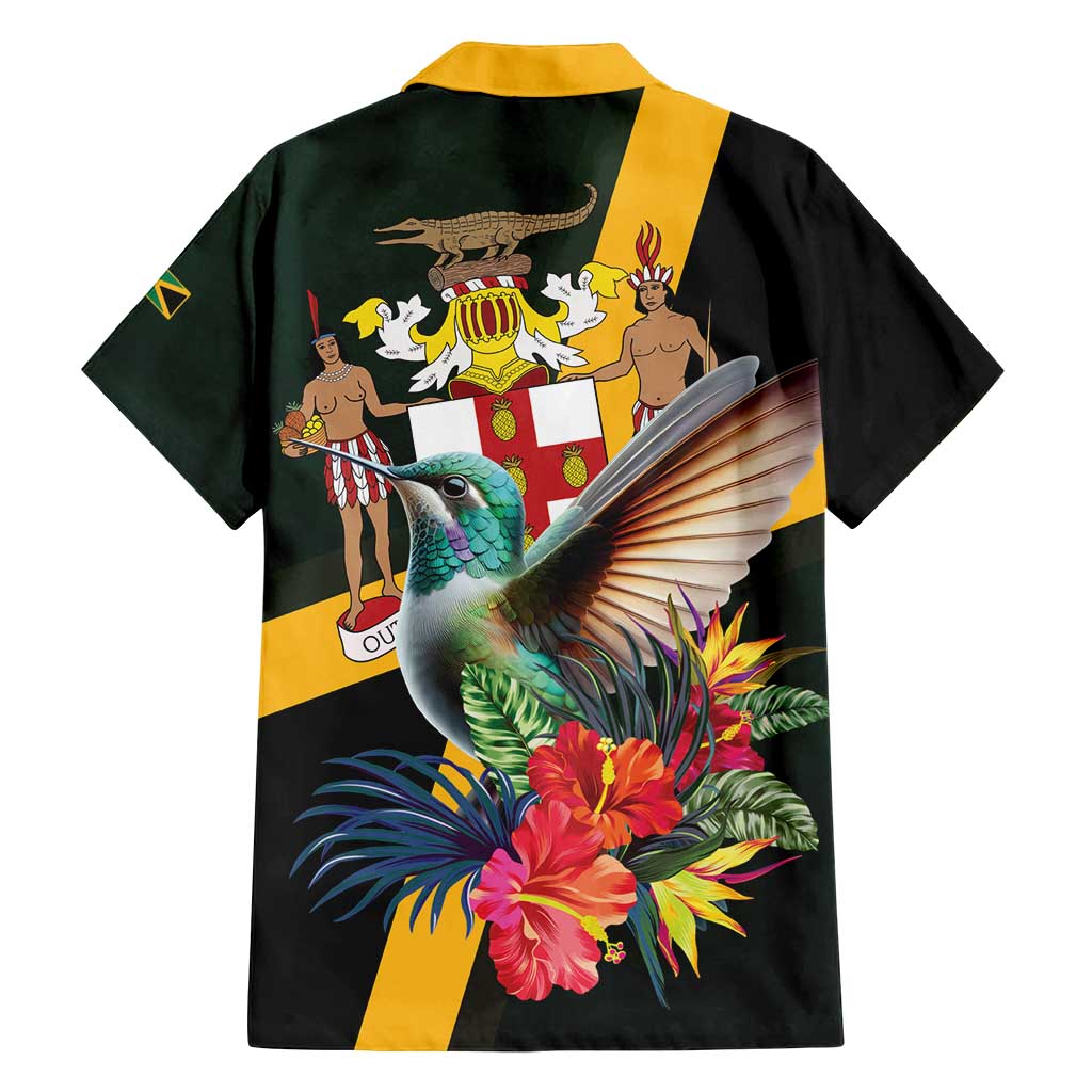 Jamaica Hummingbird Family Matching Off Shoulder Maxi Dress and Hawaiian Shirt Jumieka Tropical - Wonder Print Shop