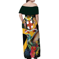 Jamaica Hummingbird Family Matching Off Shoulder Maxi Dress and Hawaiian Shirt Jumieka Tropical - Wonder Print Shop
