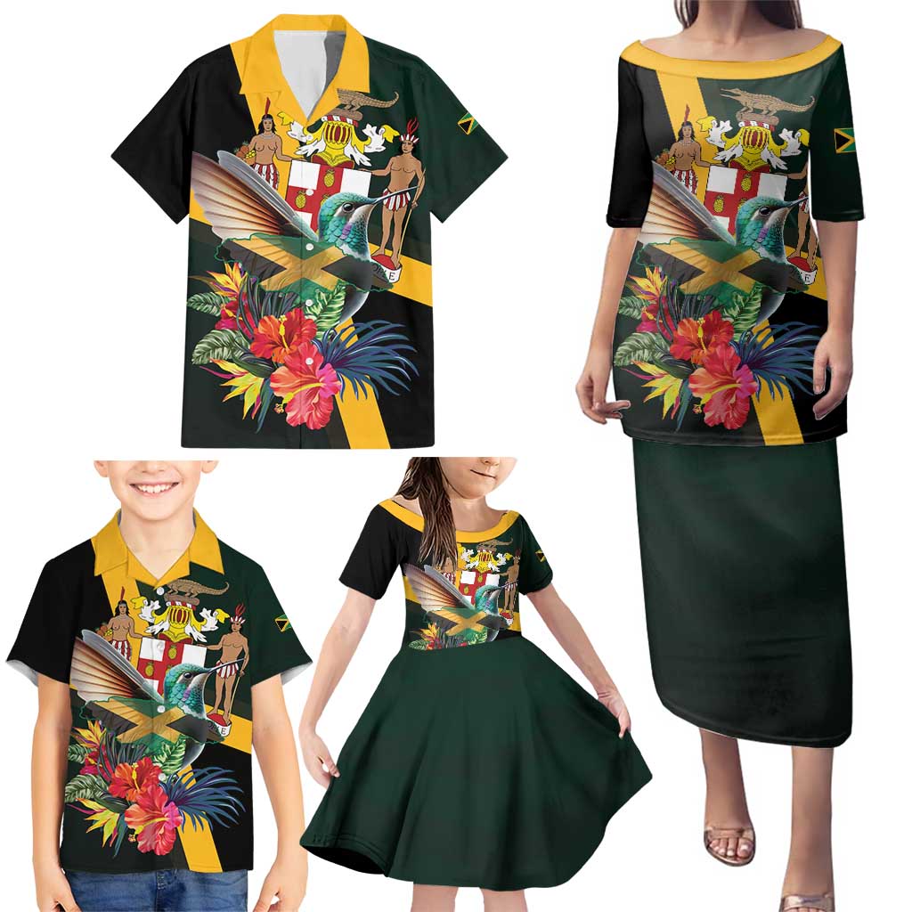 Jamaica Hummingbird Family Matching Puletasi and Hawaiian Shirt Jumieka Tropical - Wonder Print Shop
