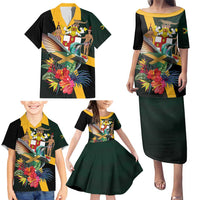 Jamaica Hummingbird Family Matching Puletasi and Hawaiian Shirt Jumieka Tropical - Wonder Print Shop