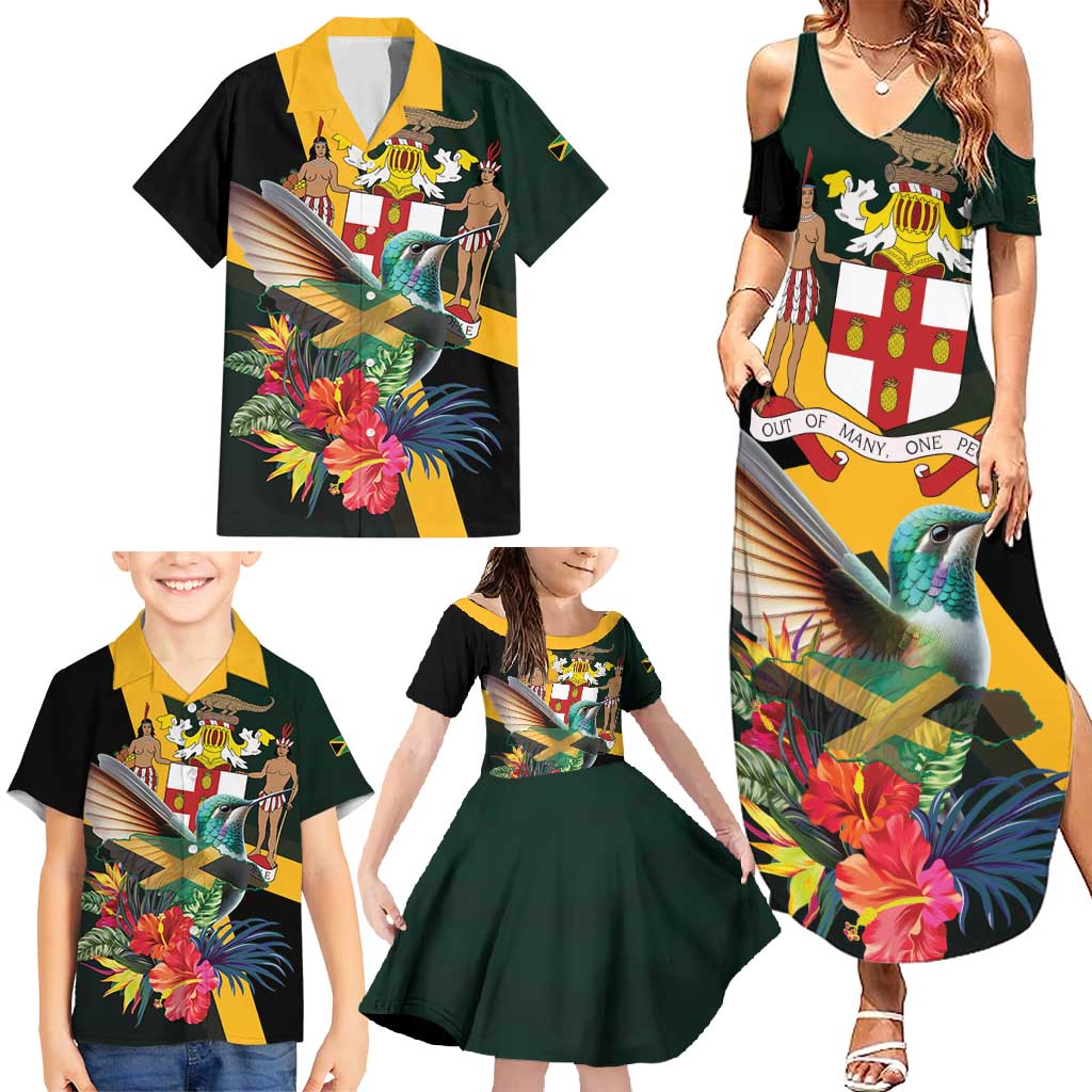 Jamaica Hummingbird Family Matching Summer Maxi Dress and Hawaiian Shirt Jumieka Tropical - Wonder Print Shop