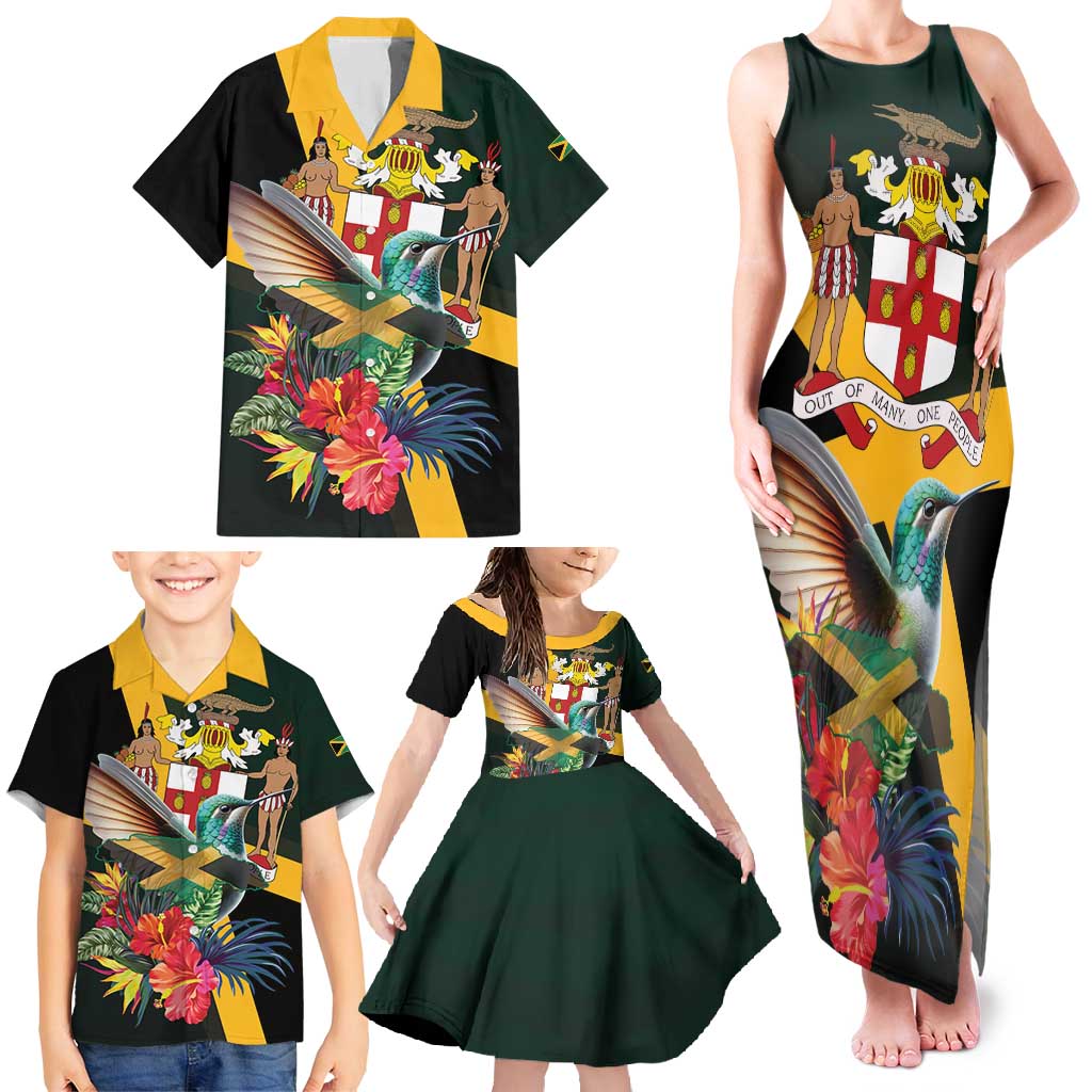 Jamaica Hummingbird Family Matching Tank Maxi Dress and Hawaiian Shirt Jumieka Tropical - Wonder Print Shop