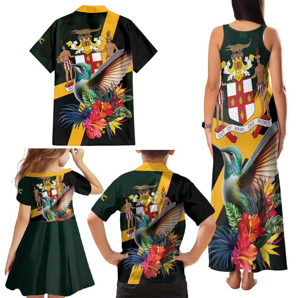 Jamaica Hummingbird Family Matching Tank Maxi Dress and Hawaiian Shirt Jumieka Tropical - Wonder Print Shop
