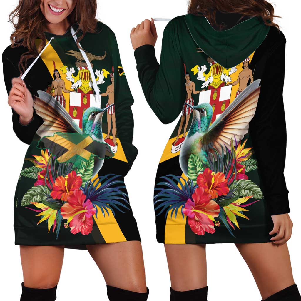 Jamaica Hummingbird Hoodie Dress Jumieka Tropical - Wonder Print Shop