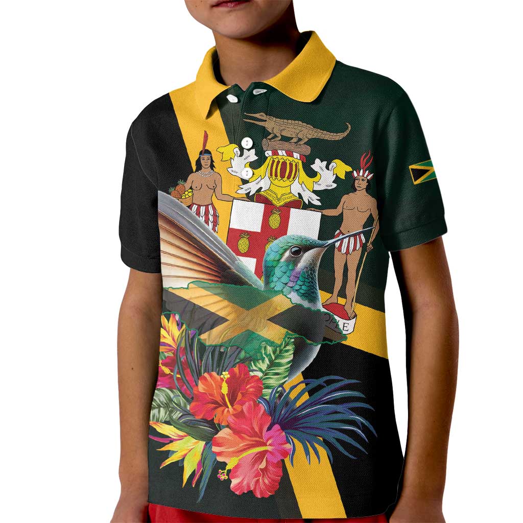 Jamaica Hummingbird Kid Polo Shirt Jumieka Tropical - Wonder Print Shop