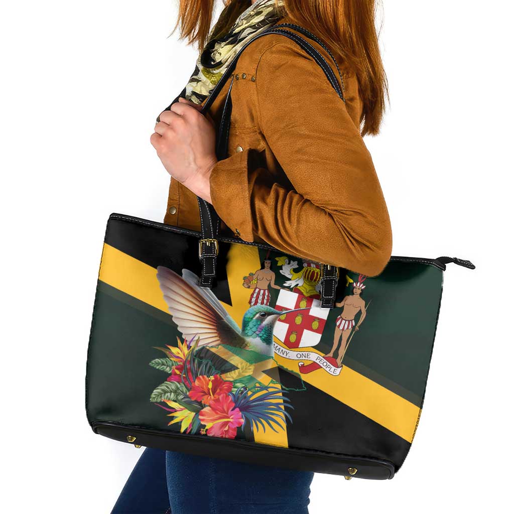 Jamaica Hummingbird Leather Tote Bag Jumieka Tropical - Wonder Print Shop