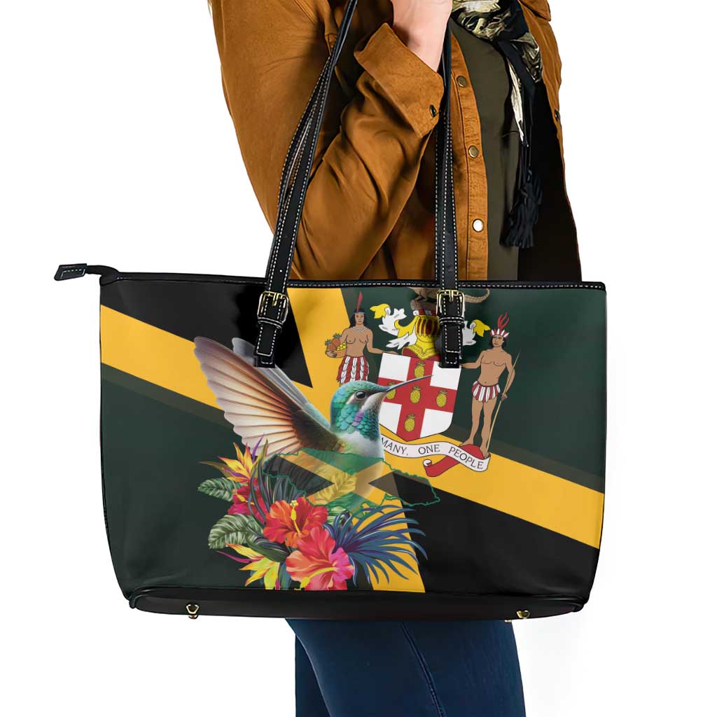 Jamaica Hummingbird Leather Tote Bag Jumieka Tropical - Wonder Print Shop