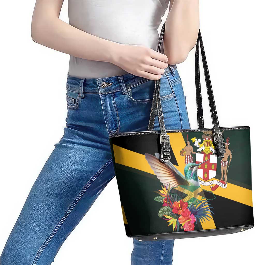 Jamaica Hummingbird Leather Tote Bag Jumieka Tropical - Wonder Print Shop