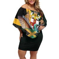 Jamaica Hummingbird Off Shoulder Short Dress Jumieka Tropical - Wonder Print Shop