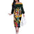 Jamaica Hummingbird Off The Shoulder Long Sleeve Dress Jumieka Tropical - Wonder Print Shop