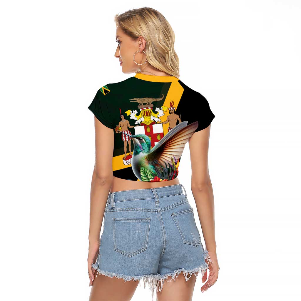 Jamaica Hummingbird Raglan Cropped T Shirt Jumieka Tropical - Wonder Print Shop