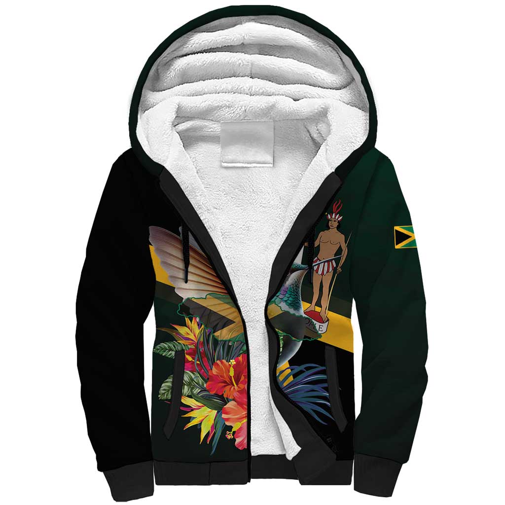 Jamaica Hummingbird Sherpa Hoodie Jumieka Tropical - Wonder Print Shop