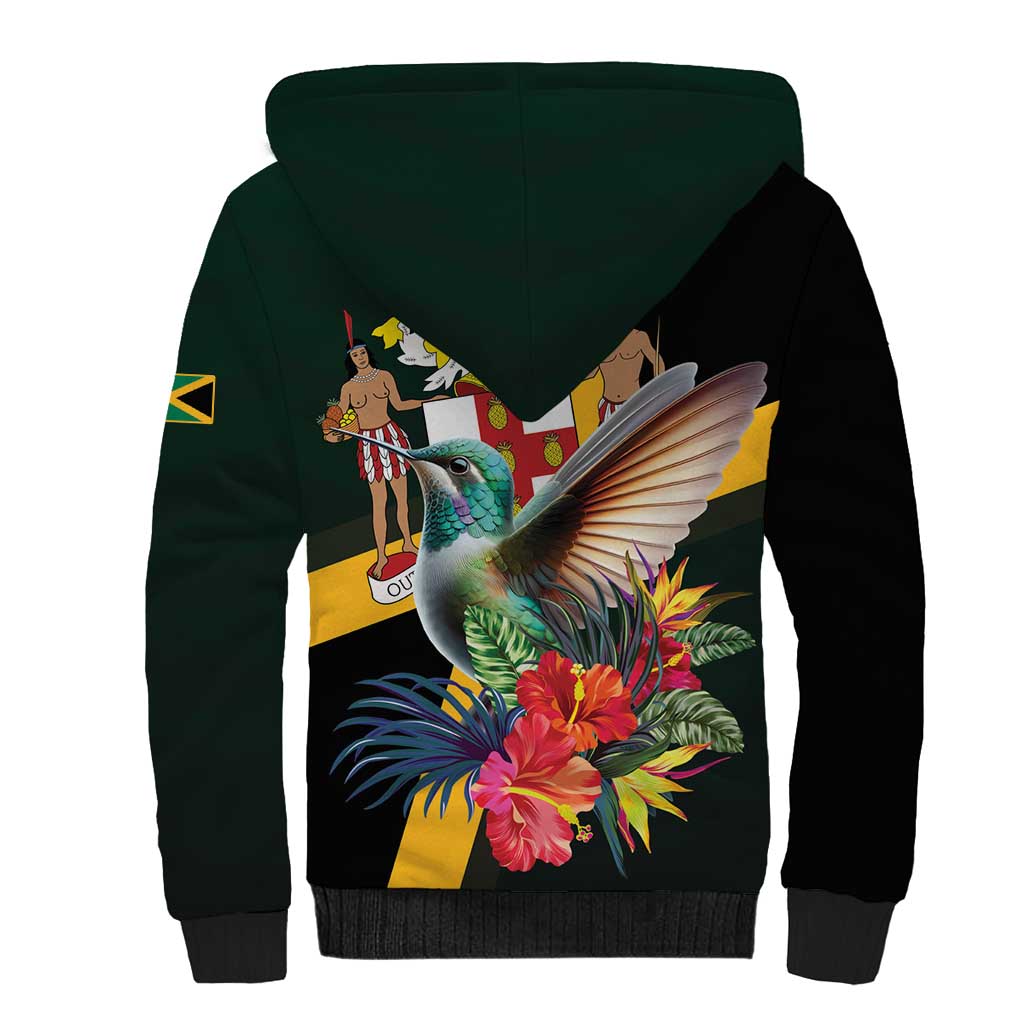 Jamaica Hummingbird Sherpa Hoodie Jumieka Tropical - Wonder Print Shop