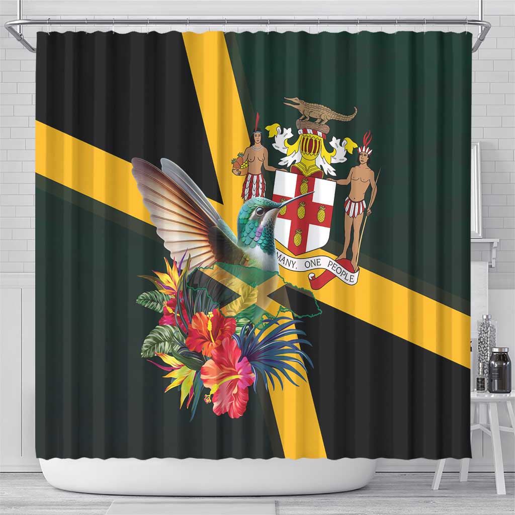 Jamaica Hummingbird Shower Curtain Jumieka Tropical - Wonder Print Shop