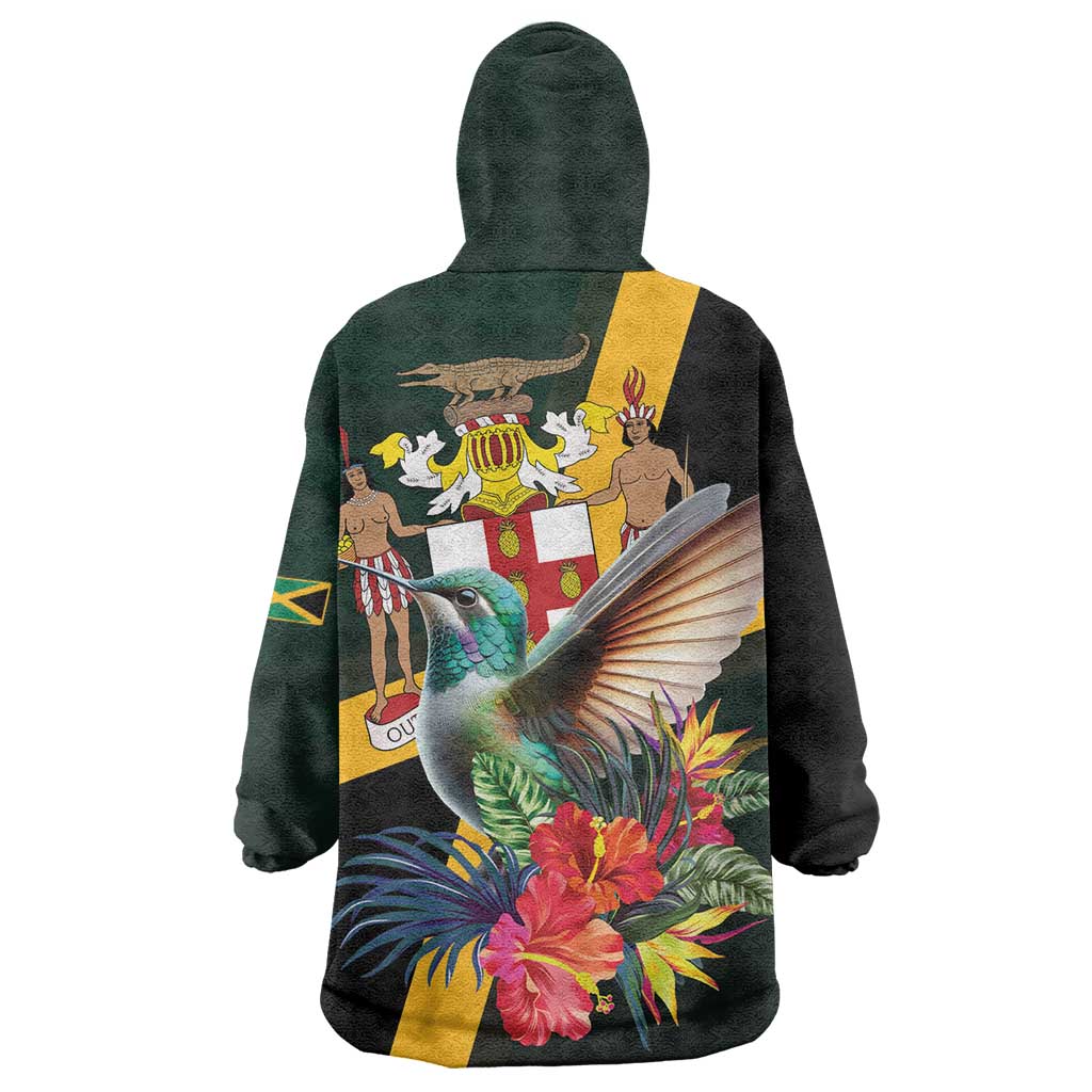 Jamaica Hummingbird Wearable Blanket Hoodie Jumieka Tropical - Wonder Print Shop